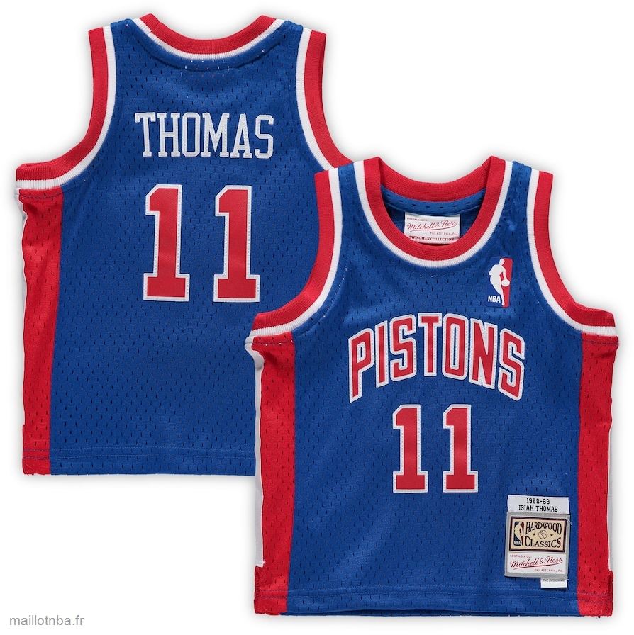Maillot Infant Detroit Pistons Isiah Thomas Mitchell & Ness Blue Retired Player Jersey